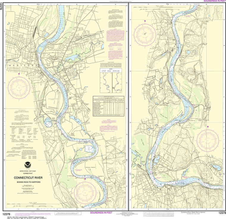 NOAA Chart 12378: Connecticut River - Bodkin Rock to Hartford