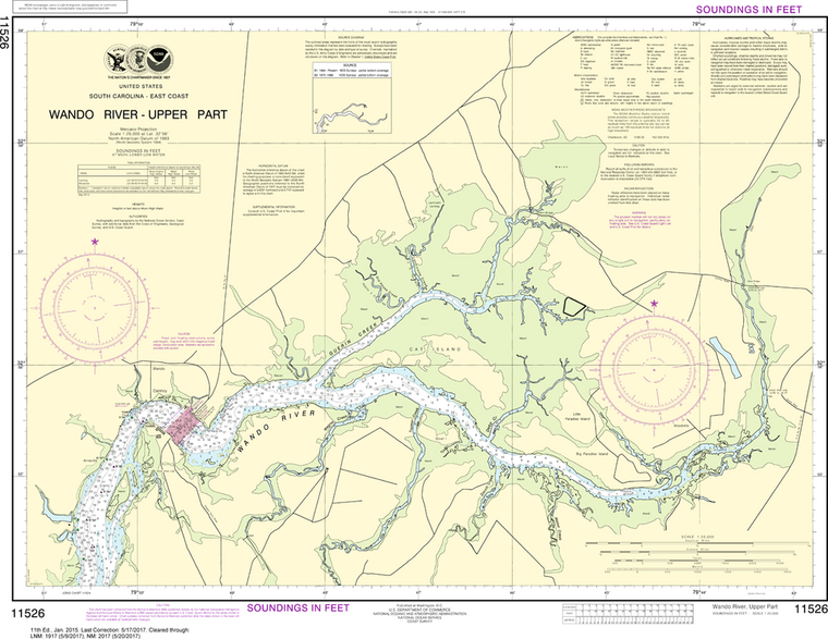 NOAA Chart 11526: Wando River Upper Part