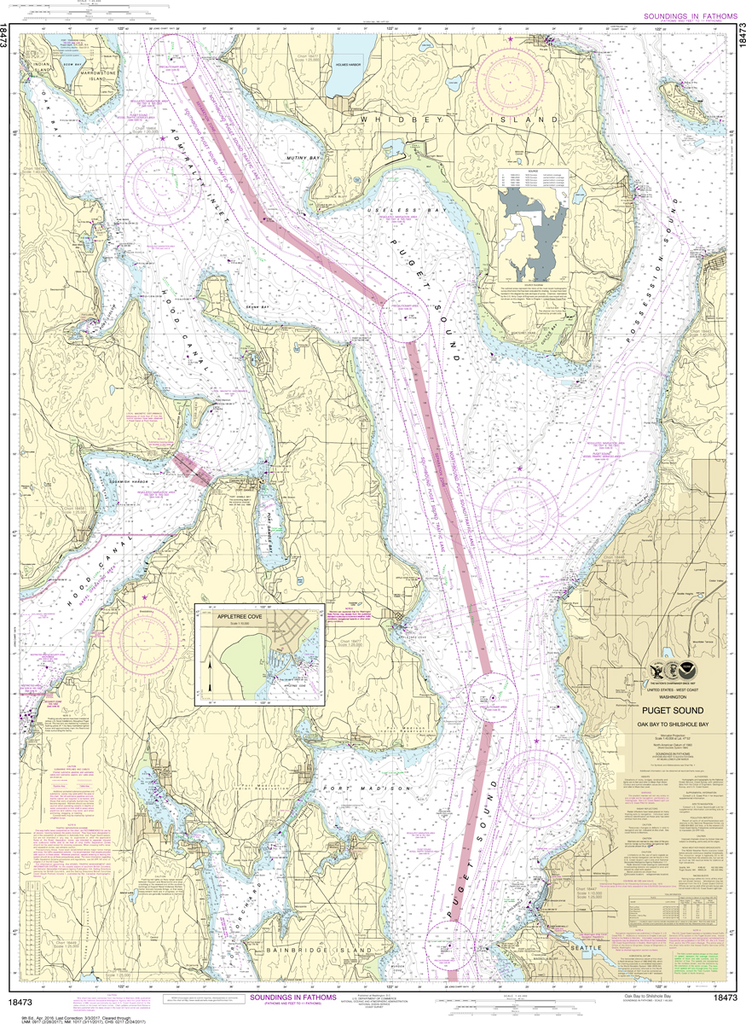 NOAA Chart 18473: Puget Sound - Oak Bay to Shilshole Bay