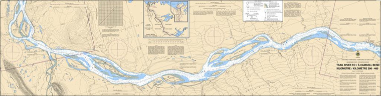 CHS Chart 6411: Trail River to/à Camsell Bend Kilometre 390 / Kilometre 460