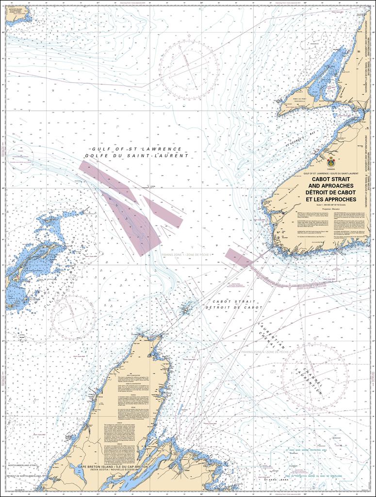 CHS Chart 4022: Cabot Strait and approaches / Détroit de Cabot et les approches