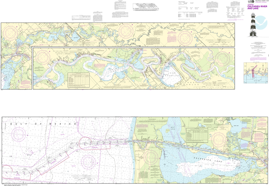 NOAA Chart 11347: Calcasieu River and Lake