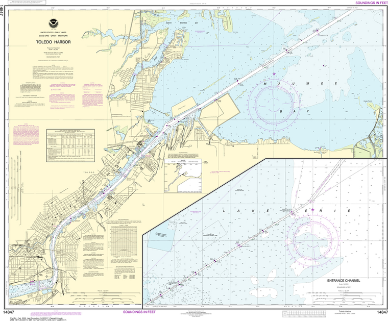 NOAA Chart 14847: Toledo Harbor, Entrance Channel to Harbor