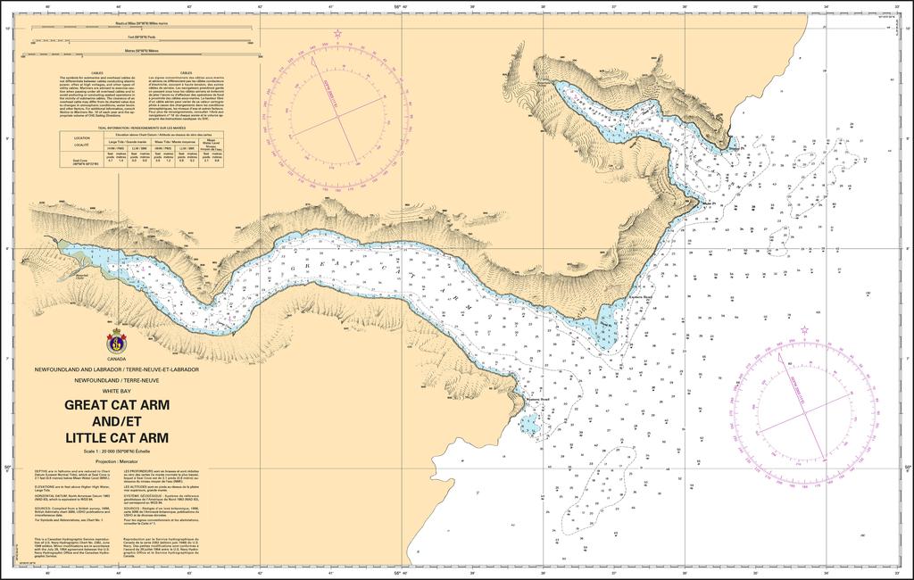 CHS Chart 4504: Great Cat Arms and / et Little Cat Arm