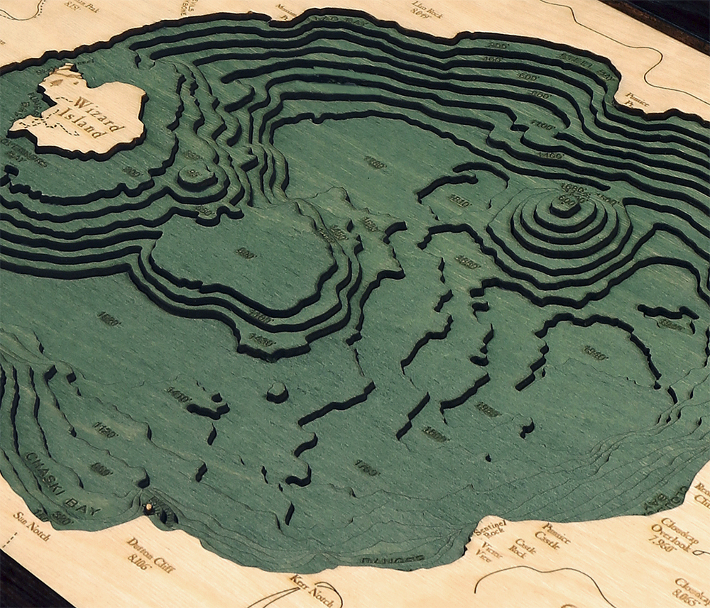 WoodChart of Crater Lake, Oregon