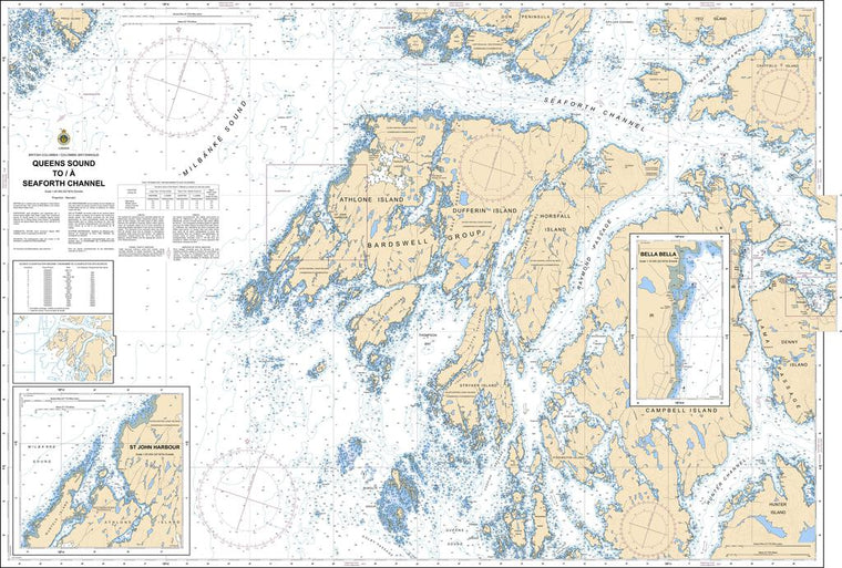 CHS Chart 3938: Queens Sound to/à Seaforth Channel