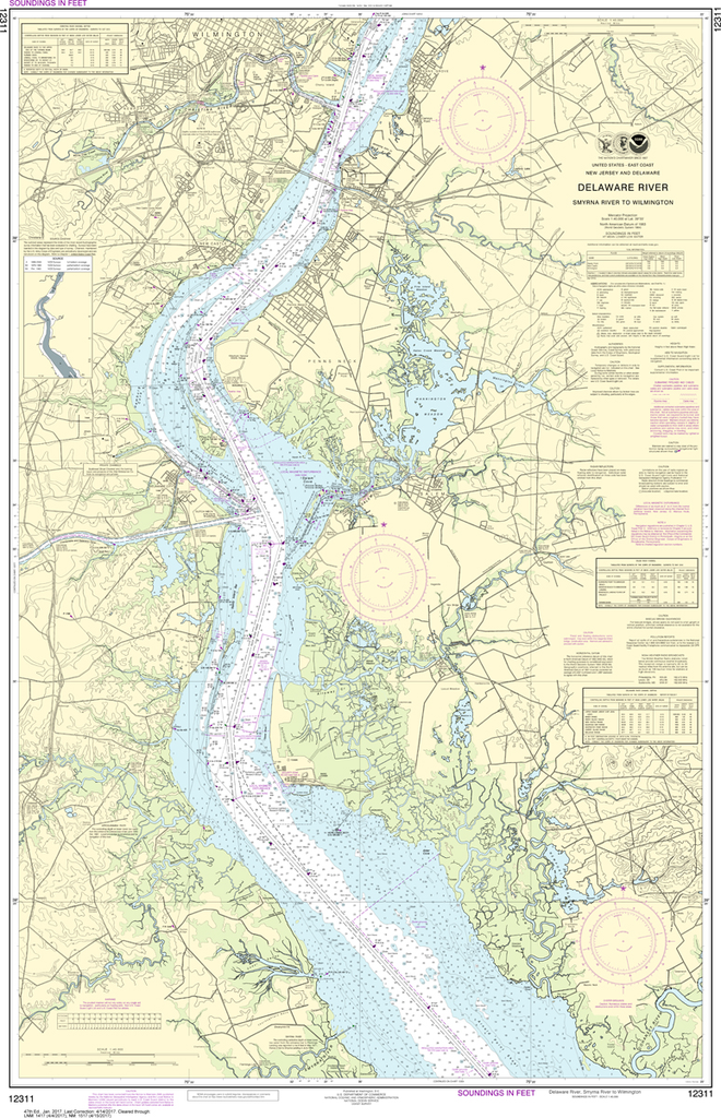 NOAA Chart 12311: Delaware River - Smyrna River to Wilmington