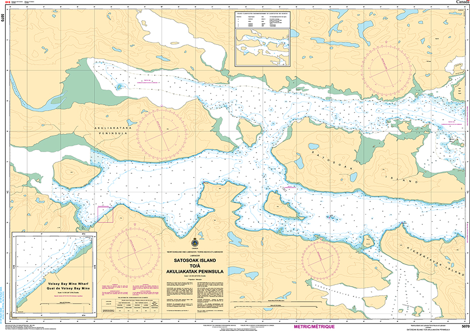CHS Print-on-Demand Charts Canadian Waters-5070: Satosoak Island to/ˆ Akuliakatak Peninsula, CHS POD Chart-CHS5070