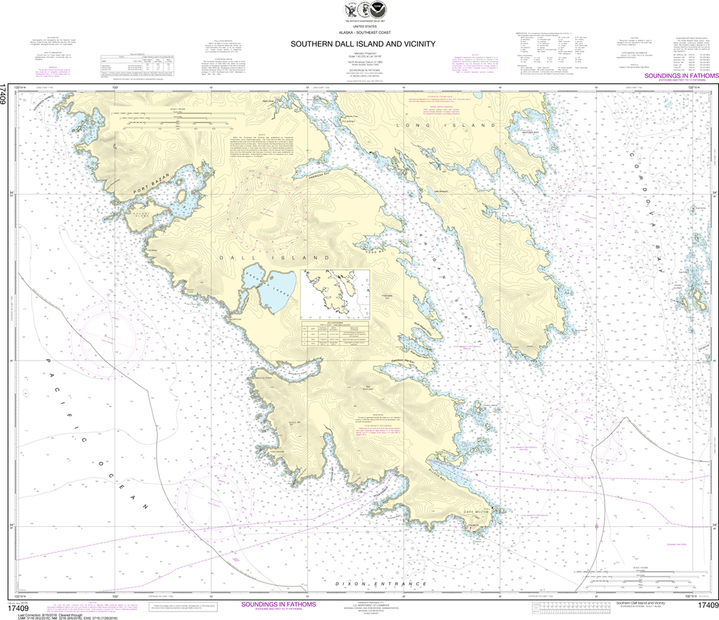 NOAA Chart 17409: Southern Dall Island and Vicinity