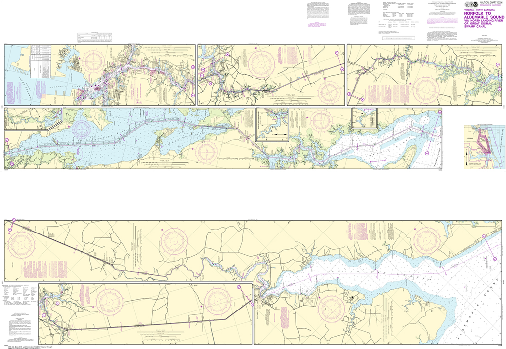 NOAA Chart 12206: Intracoastal Waterway - Norfolk to Albemarle Sound via North Landing River or Great Dismal Swamp Canal