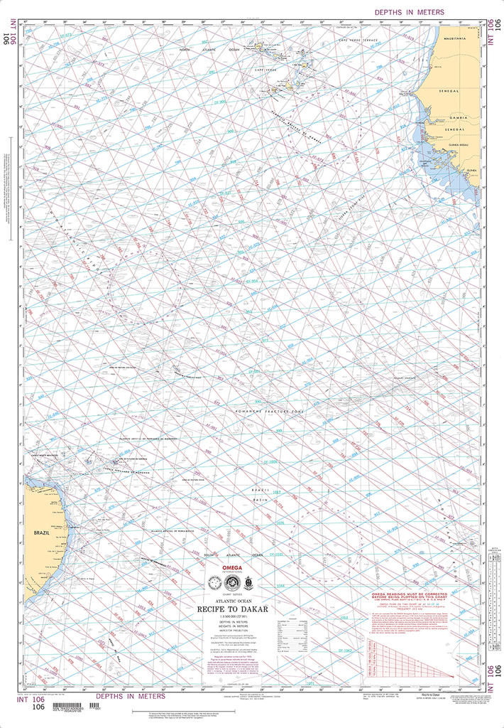 NGA Chart 106: Recife to Dakar (OMEGA)