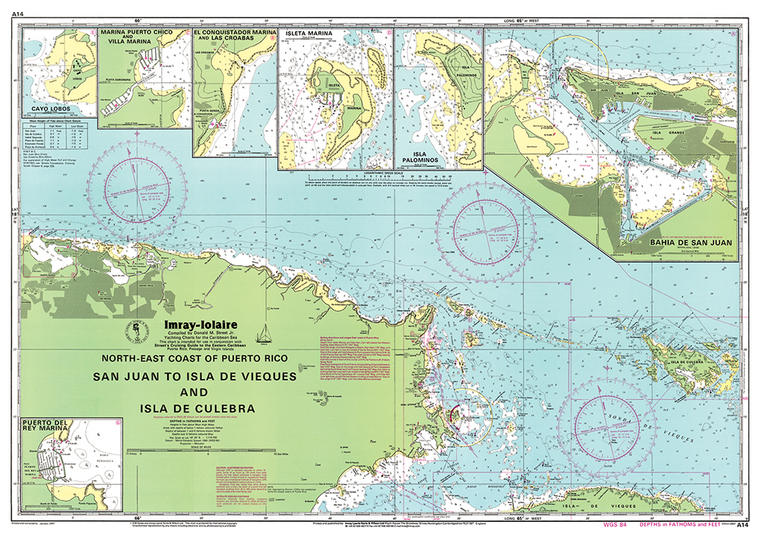 Imray Chart A14: San Juan to Isla de Vieques and Isla de Culebra