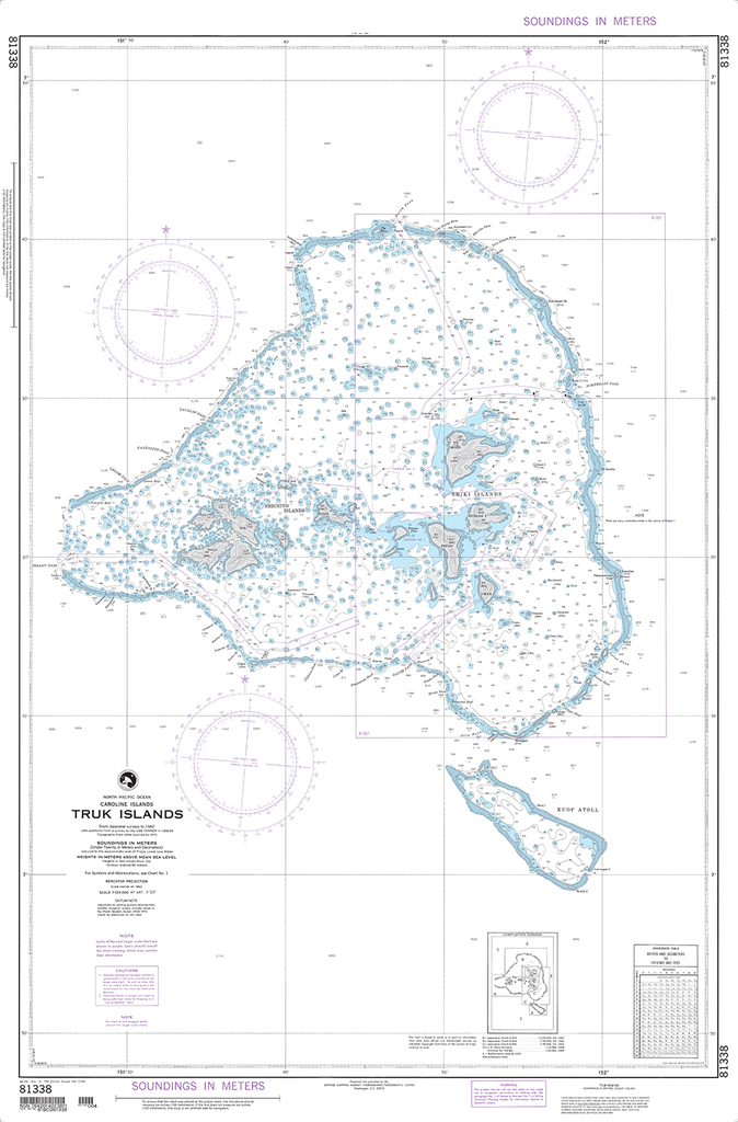 NGA Chart 81338: Truk Islands (East Caroline Islands)