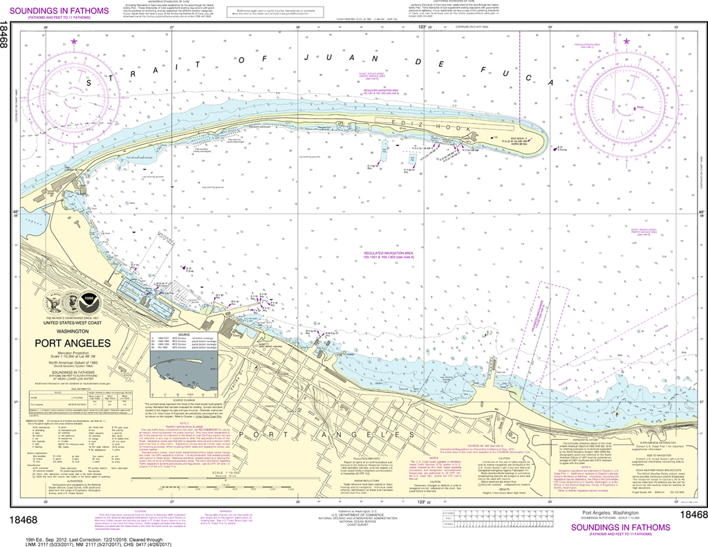 NOAA Chart 18468 Port Angeles Captain's Nautical Books & Charts