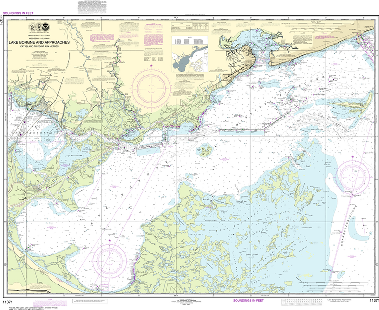 NOAA Chart 11371: Lake Borgne and Approaches Cat Island to Point aux Herbes