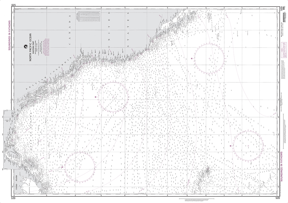 NGA Chart 520: North Pacific Ocean (Eastern Part)