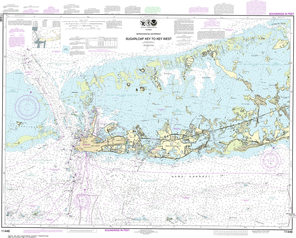 NOAA Chart 11446: Intracoastal Waterway - Sugarloaf Key To Key West