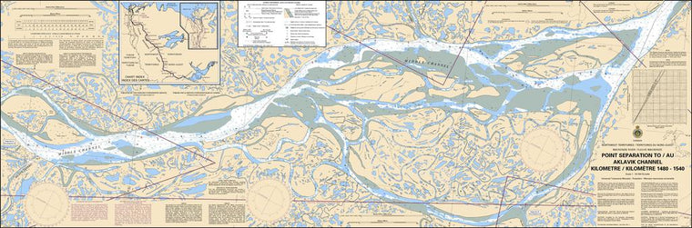 CHS Chart 6427: Point Separation to/au Aklavik Channel Kilometre 1480 / Kilomètre 1540