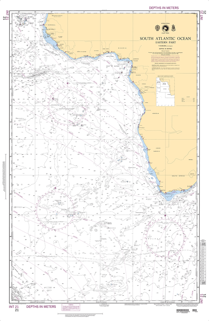 NGA Chart 21: South Atlantic Ocean (Eastern Part)