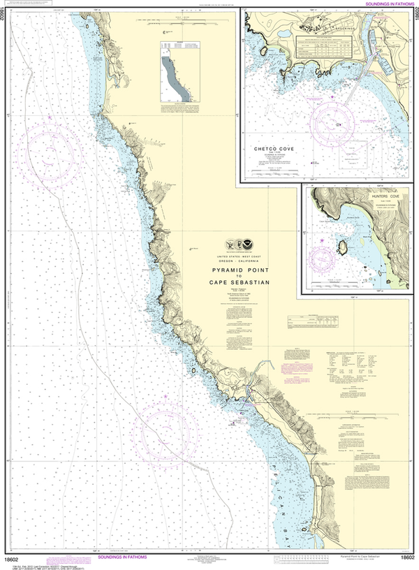 NOAA Chart 18602: Pyramid Point to Cape Sebastian, Chetco Cove ...