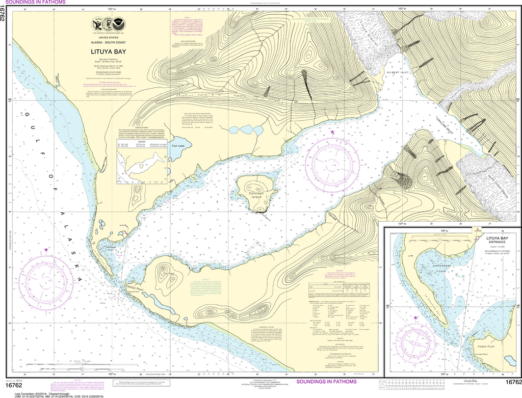 NOAA Chart 16762: Lituya Bay, Lituya Bay Entrance