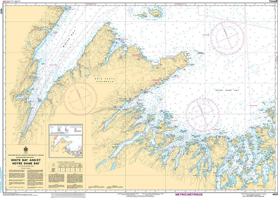 CHS Print-on-Demand Charts Canadian Waters-4821: White Bay and/et Notre Dame Bay, CHS POD Chart-CHS4821