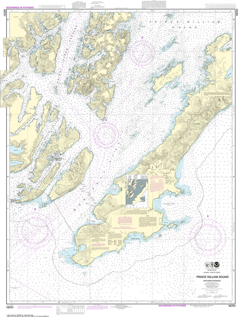 NOAA Chart 16701: Prince William Sound - Western Entrance