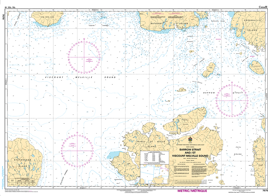 CHS Print-on-Demand Charts Canadian Waters-7570: Barrow Strait and/et Viscount Melville Sound, CHS POD Chart-CHS7570