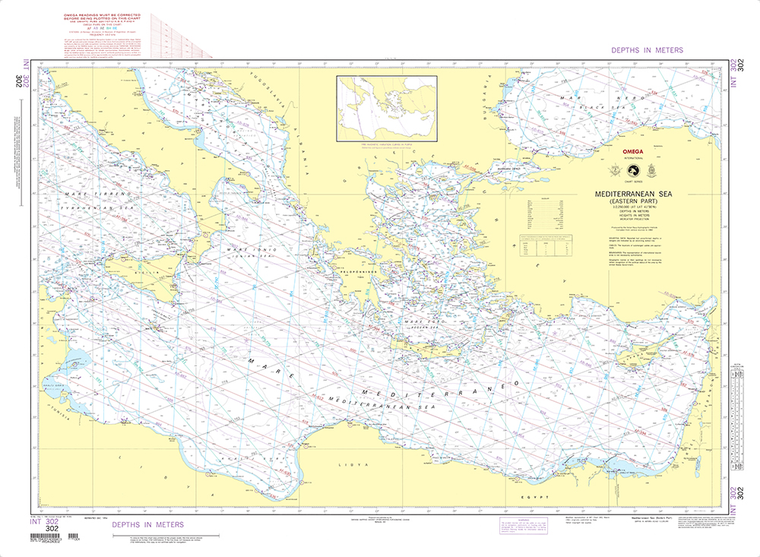 NGA Chart 302: Mediterranean Sea-Eastern Part