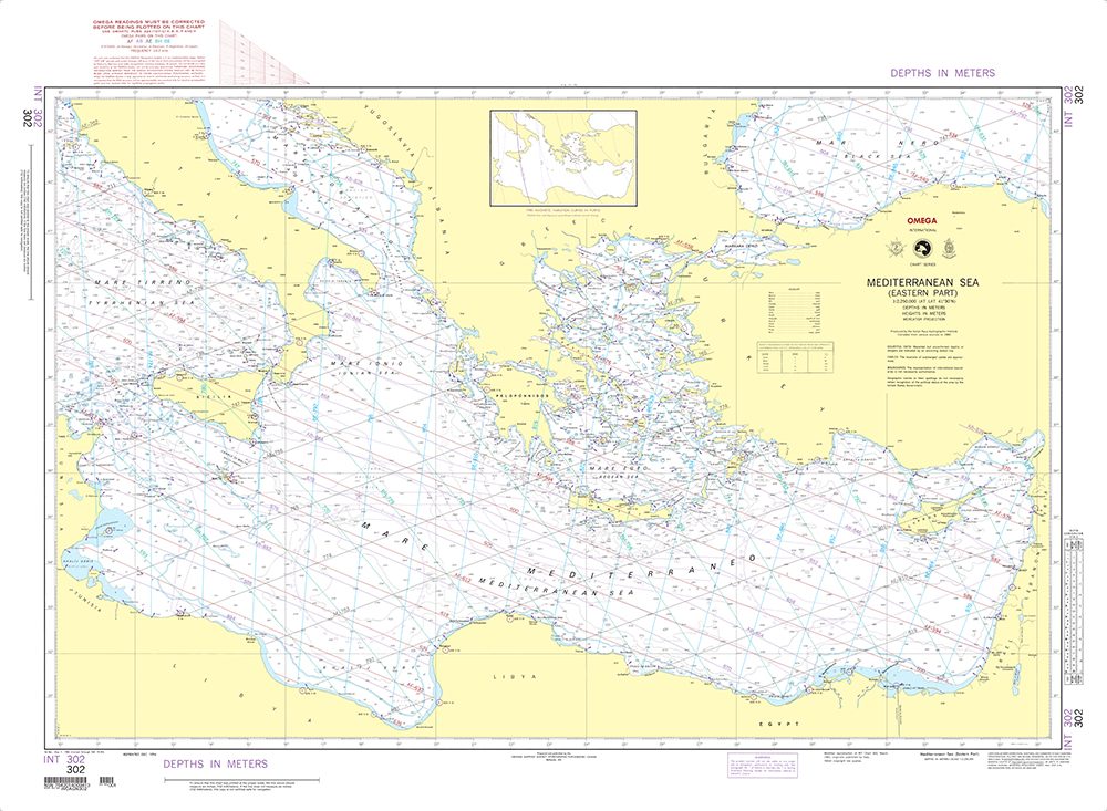 NGA Chart 302: Mediterranean Sea-Eastern Part