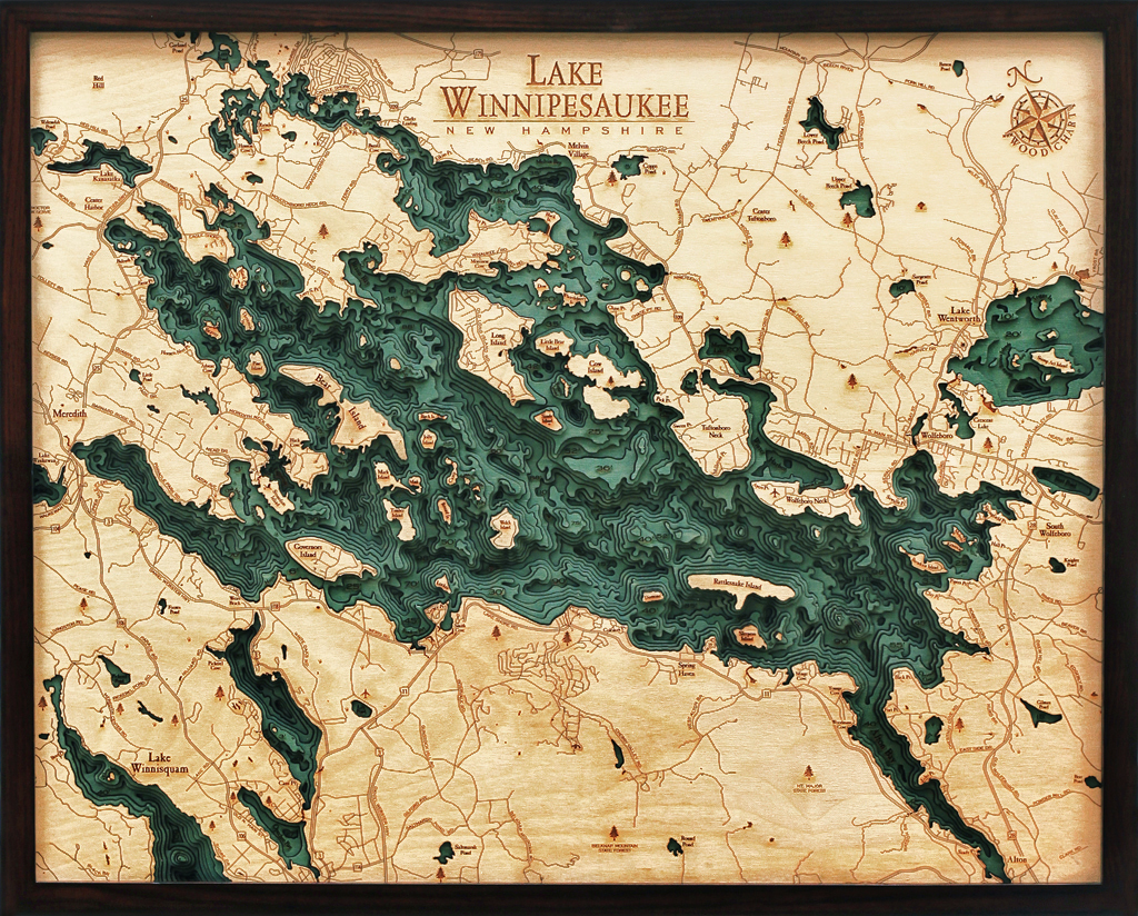 WoodChart of Lake Winnipesaukee, New Hampshire