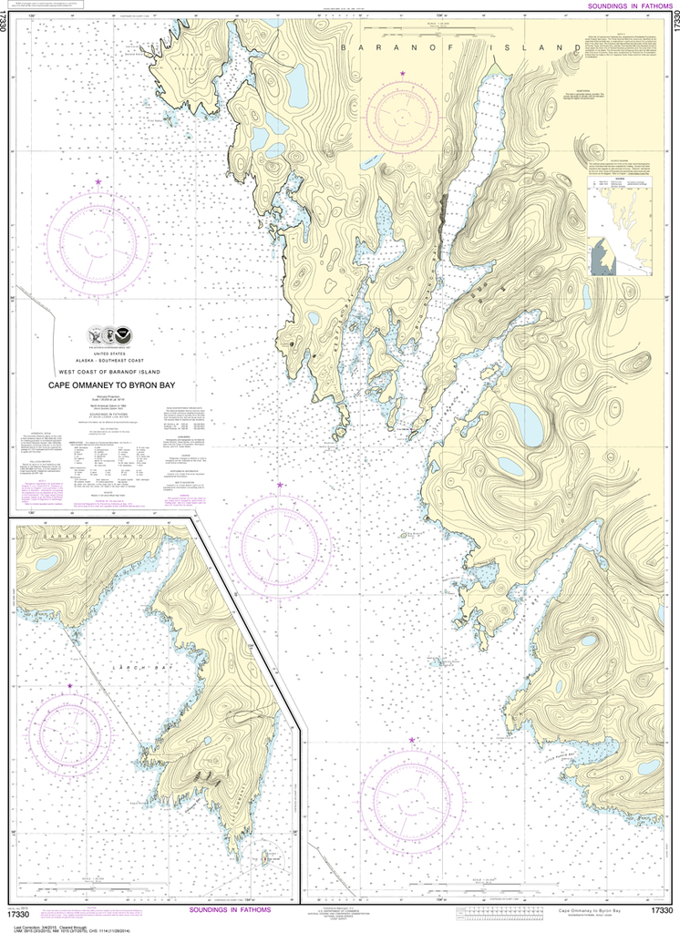 NOAA Chart 17330: West Coast of Baranof Island - Cape Ommaney to Byron Bay