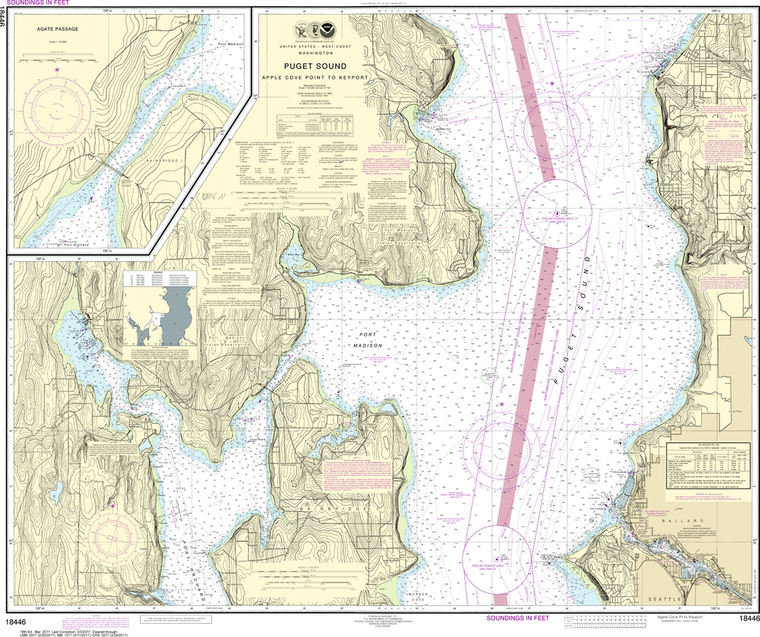 NOAA Chart 18446: Puget Sound - Apple Cove Point to Keyport, Agate Passage