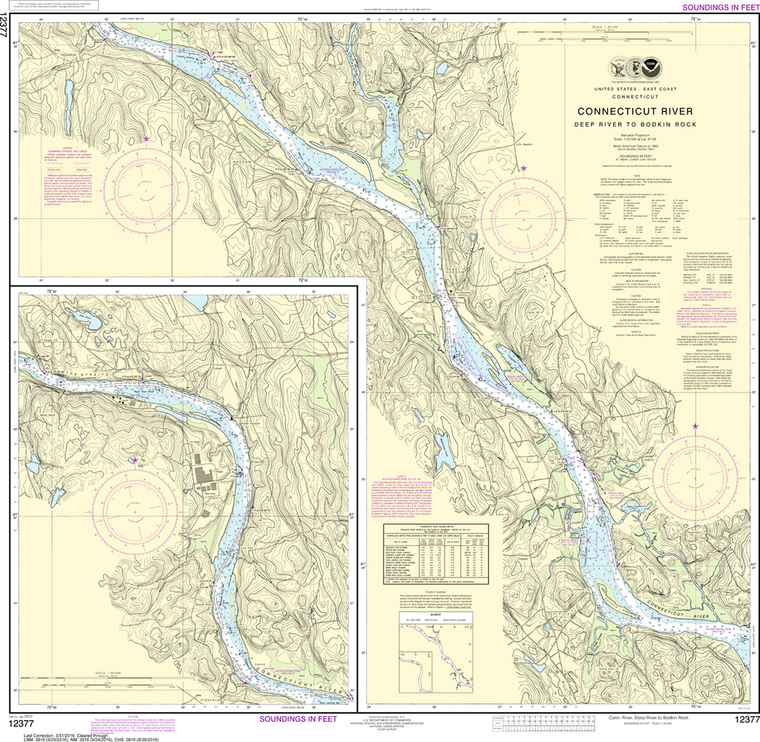 NOAA Chart 12377: Connecticut River - Deep River to Bodkin Rock