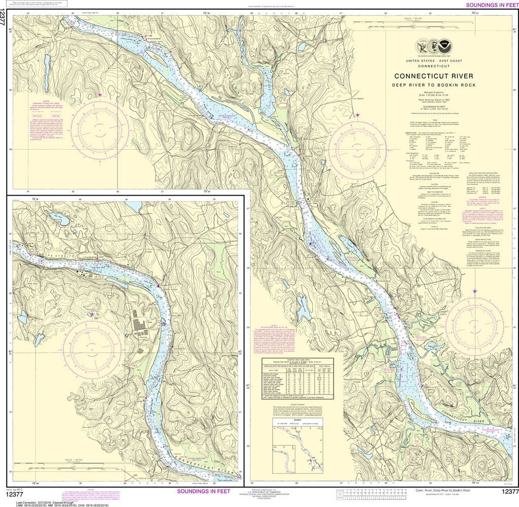 NOAA Chart 12377: Connecticut River - Deep River to Bodkin Rock