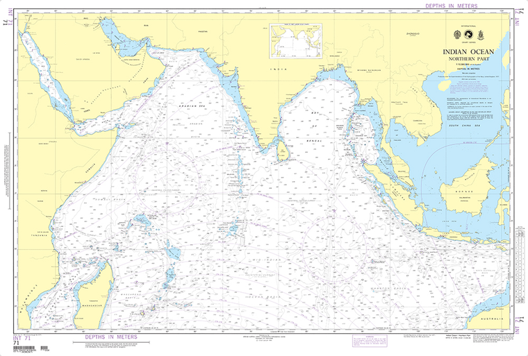 NGA Chart 71: Indian Ocean-Northern Portion