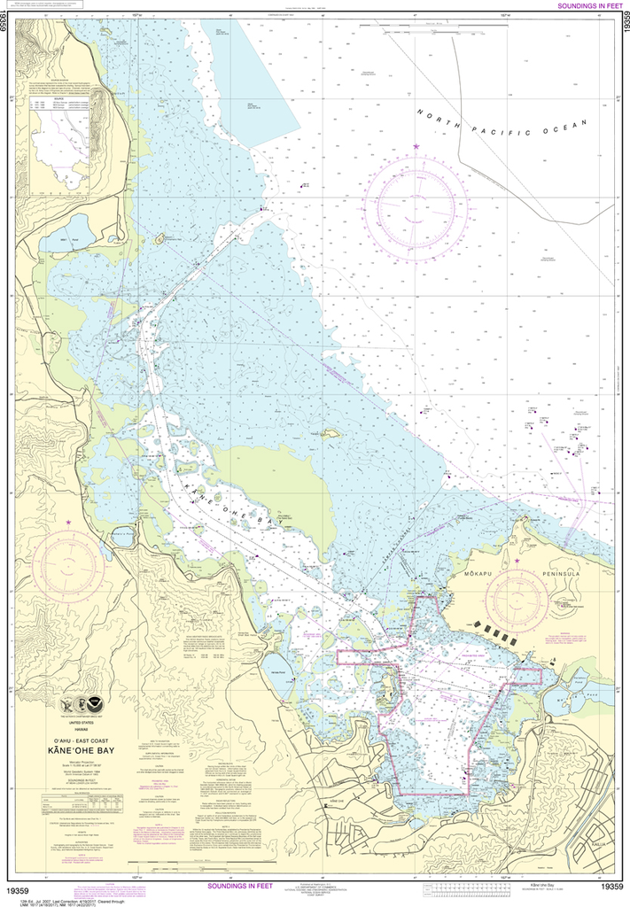 NOAA Chart 19359: East Coast of O'ahu - Kane'ohe Bay