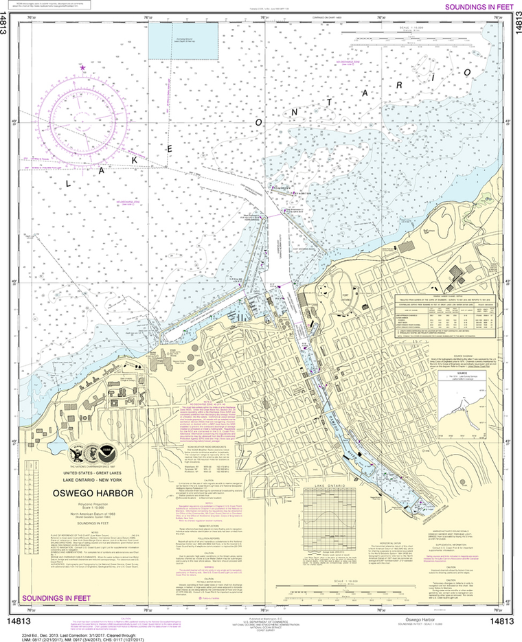 NOAA Chart 14813: Oswego Harbor