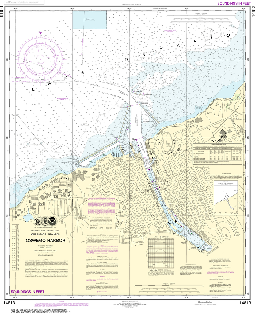 NOAA Chart 14813: Oswego Harbor