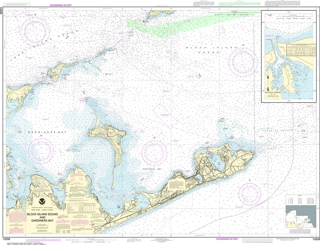 NOAA Chart 13209: Block Island Sound and Gardiners Bay, Montauk Harbor