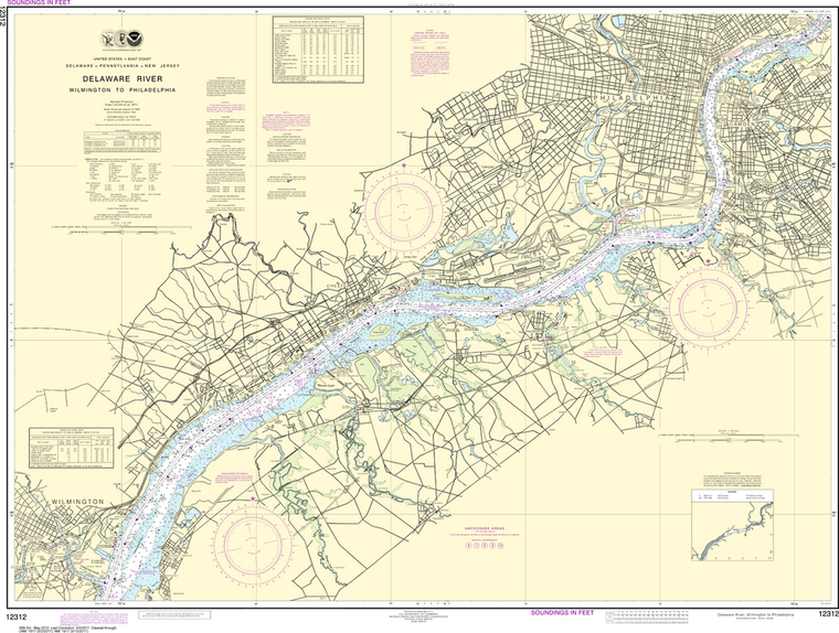 NOAA Chart 12312: Delaware River - Wilmington to Philadelphia