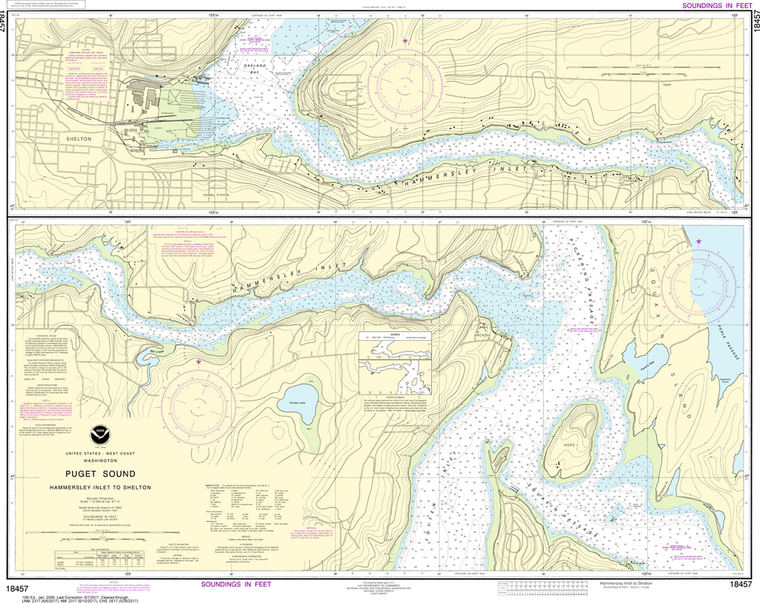 NOAA Chart 18457: Puget Sound - Hammersley Inlet to Shelton