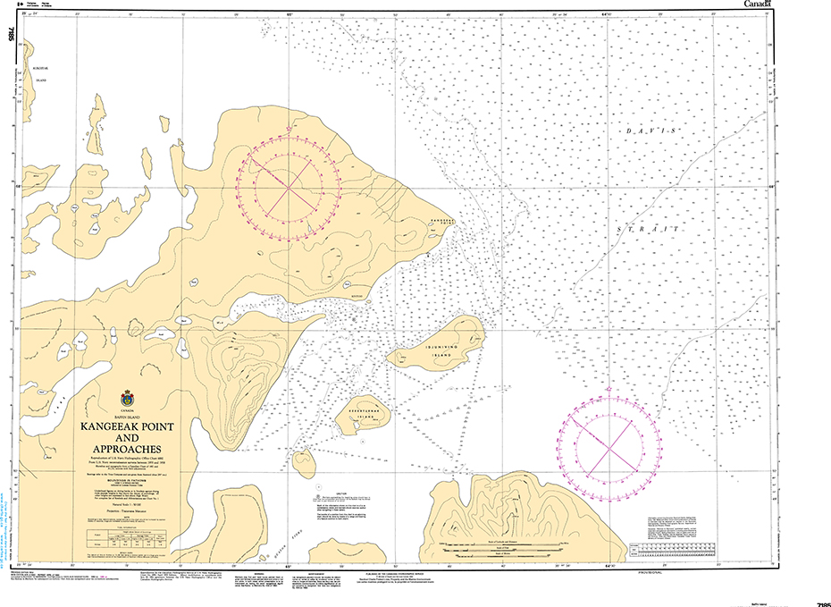 CHS Print-on-Demand Charts Canadian Waters-7185: Kangeeak Point and Approaches, CHS POD Chart-CHS7185