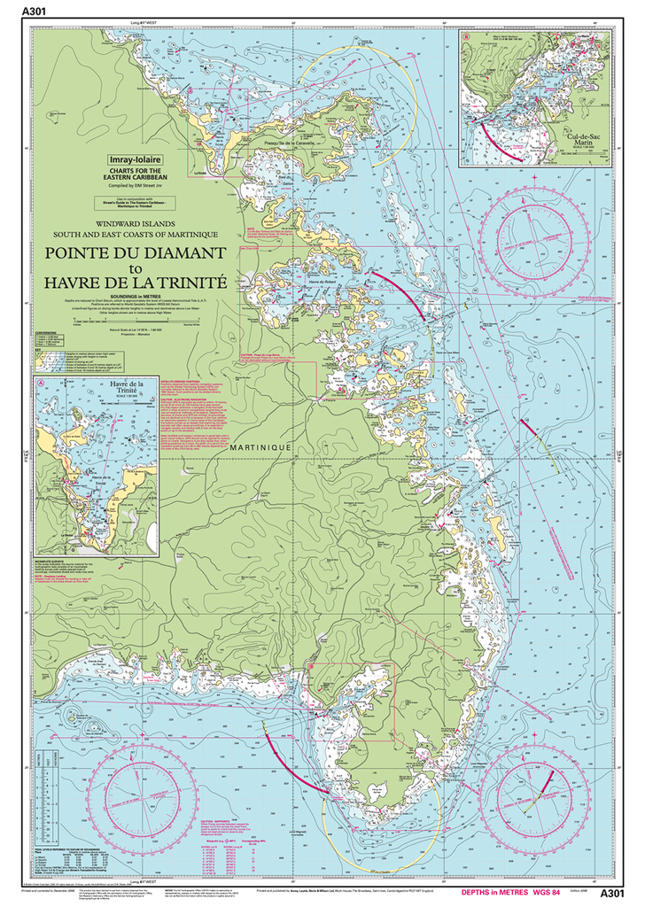 Imray Chart A301: Pointe du Diamant to Havre de la Trinité