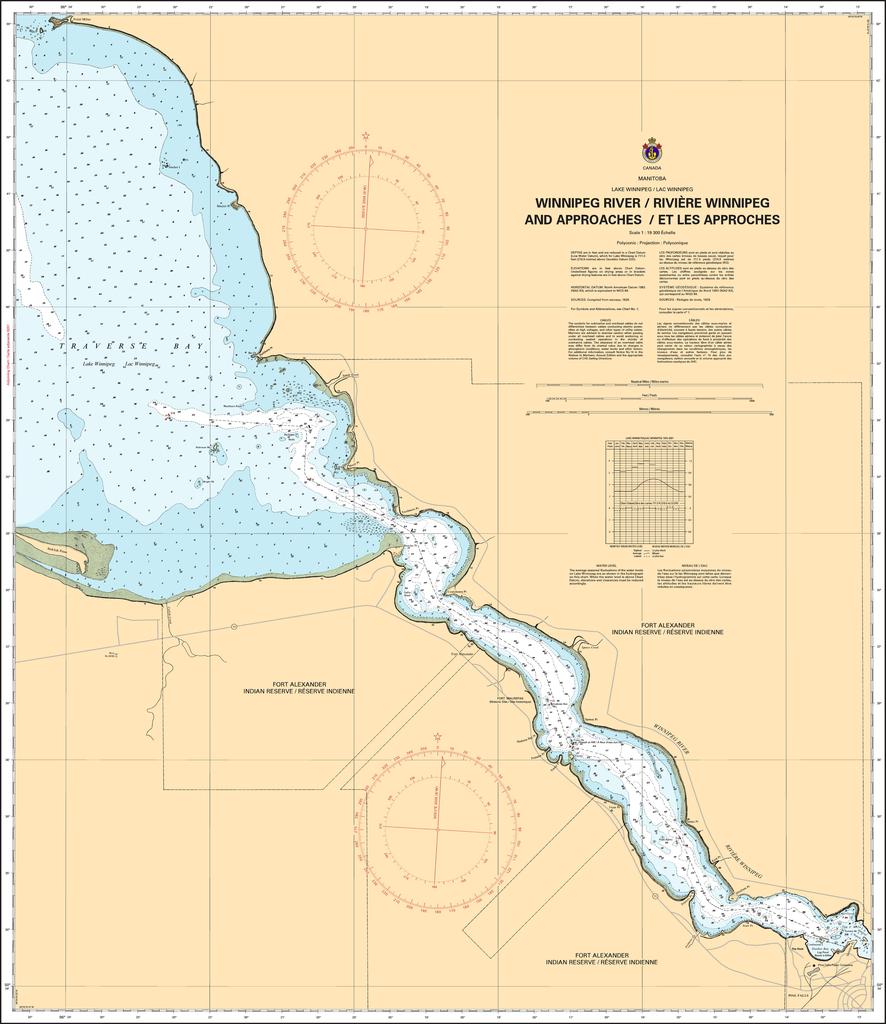 CHS Chart 6243: Winnipeg River/Rivière Winnipeg and Approaches/et les Approches