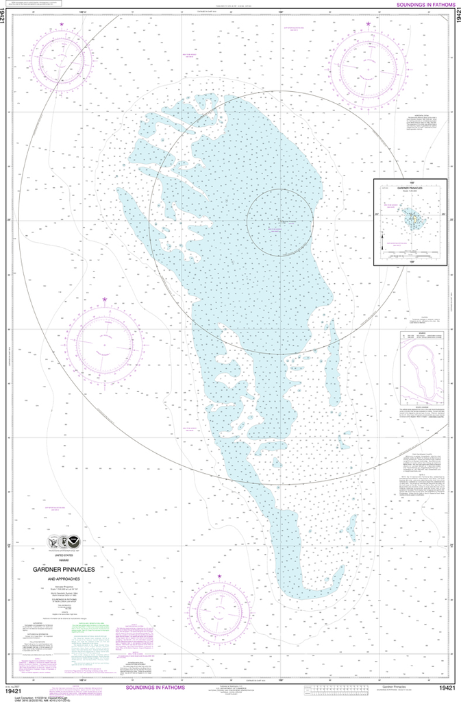 NOAA Chart 19421: Gardner Pinnacles and Approaches, Gardner Pinnacles