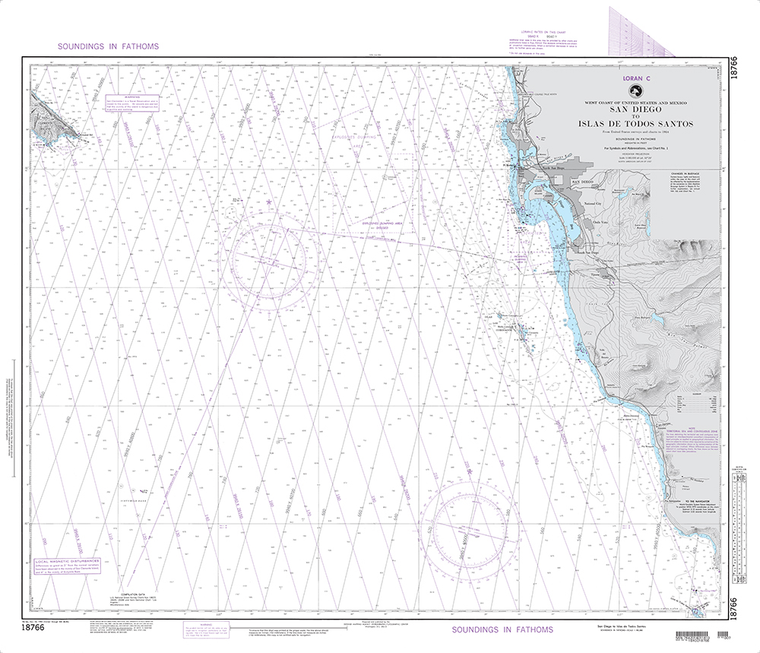 NGA Chart 18766: San Diego to Islas De Todos Santos (LORAN-C)