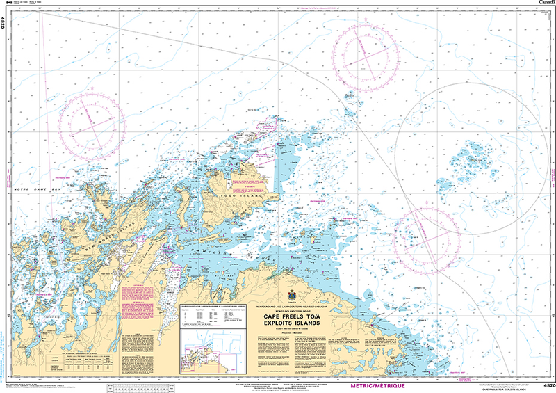 CHS Chart 4820: Cape Freels to/à Exploits Islands - Captain's Nautical ...
