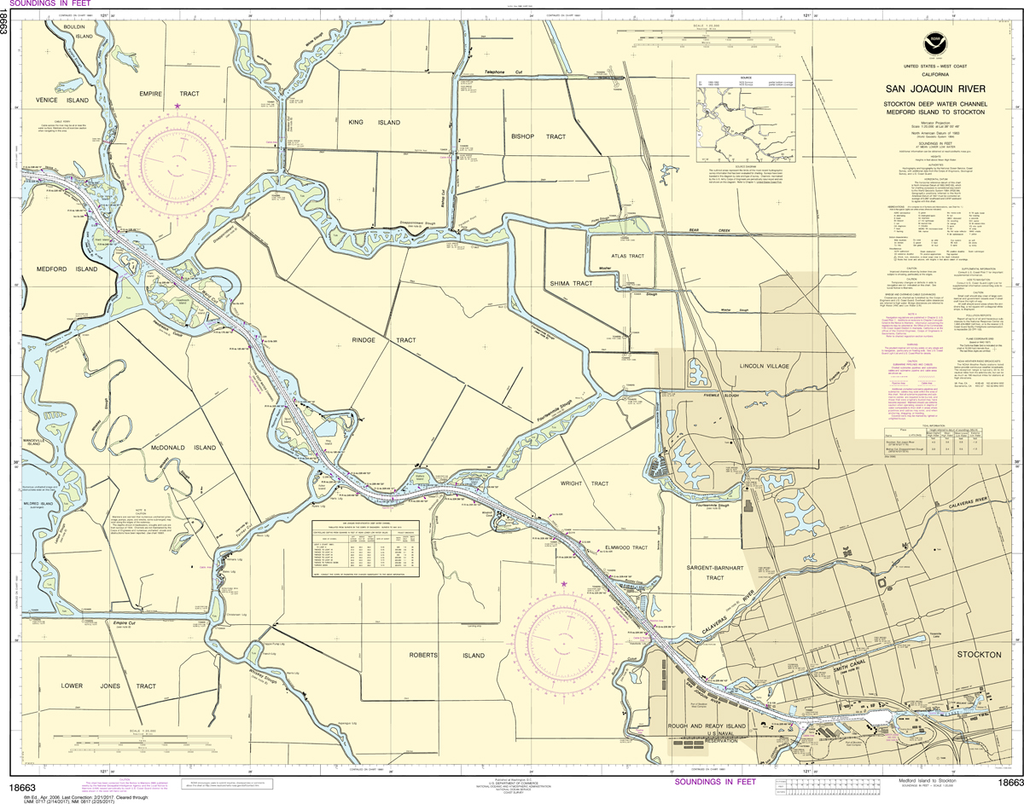 NOAA Chart 18663: San Joaquin River: Stockton Deep Water