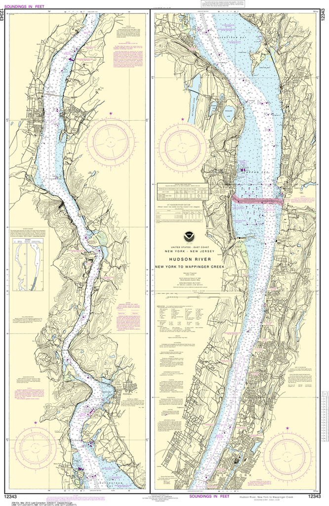 NOAA Chart 12343: Hudson River - New York to Wappinger Creek